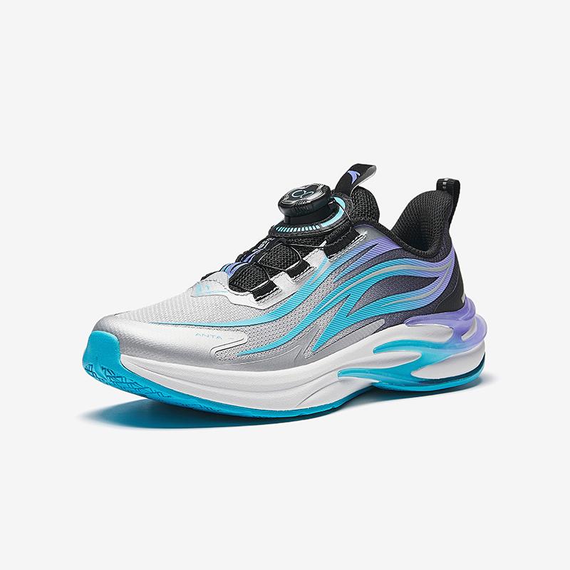 Anta Kids Flame Trendy Fashion Fitness Test Wear Resistant Lightweight Shock Absorbing Low Top Running Shoes Men Running Shoes Lake-Blue 312515517-9