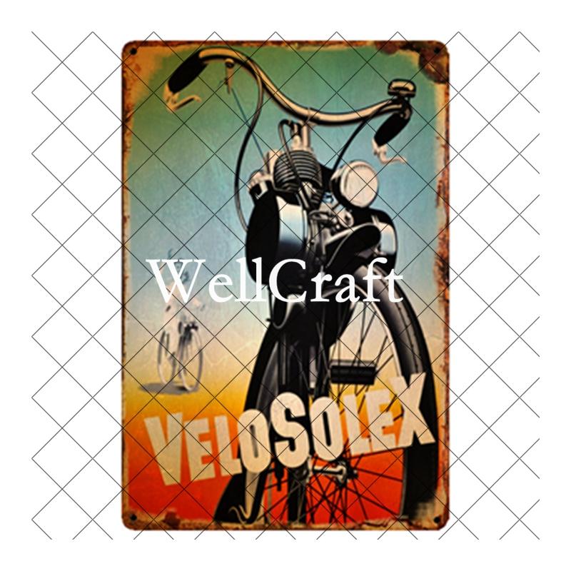 WellCraft Велосипед Velosolex Жестяные Знаки Ретро Велосипед Настенная Табличка Декор Паба WX