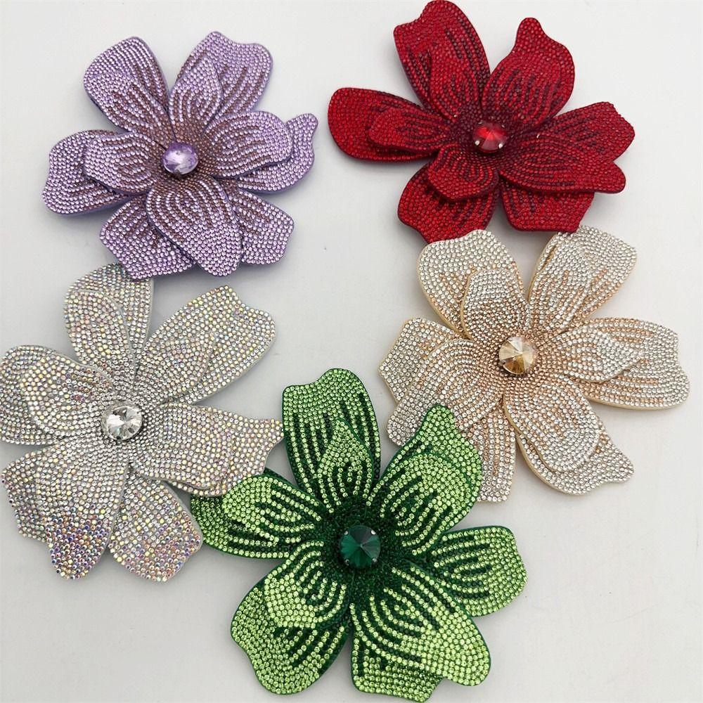 Sparkling Flower Brooch Fabrics DIY Craft Sewing Supplies Sew-On Applique Bag Decoration