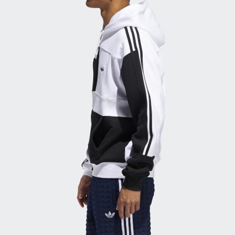 adidas Мужская асимметричная толстовка Originals Block с логотипом Trefoil Черно-белая ED5600