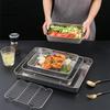 Practical Stainless Steel Baking Pan Tray with Cooling Rack and Lid for Cooking