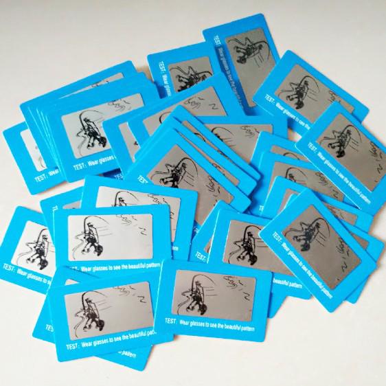 English Version Polarization Test Card and Sheet with Polarized Glasses