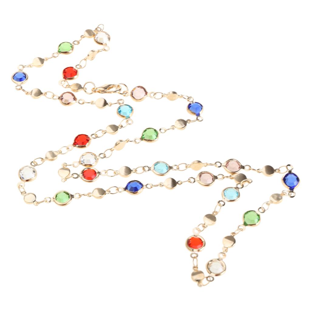 Colorful Neck Chain Beads Necklace Adjustable Chain Necklace Stylish Neck Jewelry Suitable for Women and Girl Present