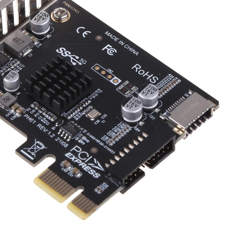 PCI для пресс-карты PCI-E на USB3 Type-E Передняя панель Type-C 19P 20P Карта пансиона Совместимая PCI-E 1 4 8 16 Интерфейс