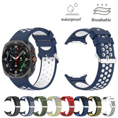 Спортивный силиконовый ремешок для Samsung Galaxy Watch Ultra 47 мм, дышащий ремешок с классической пряжкой для Galaxy Watch Ultra Band