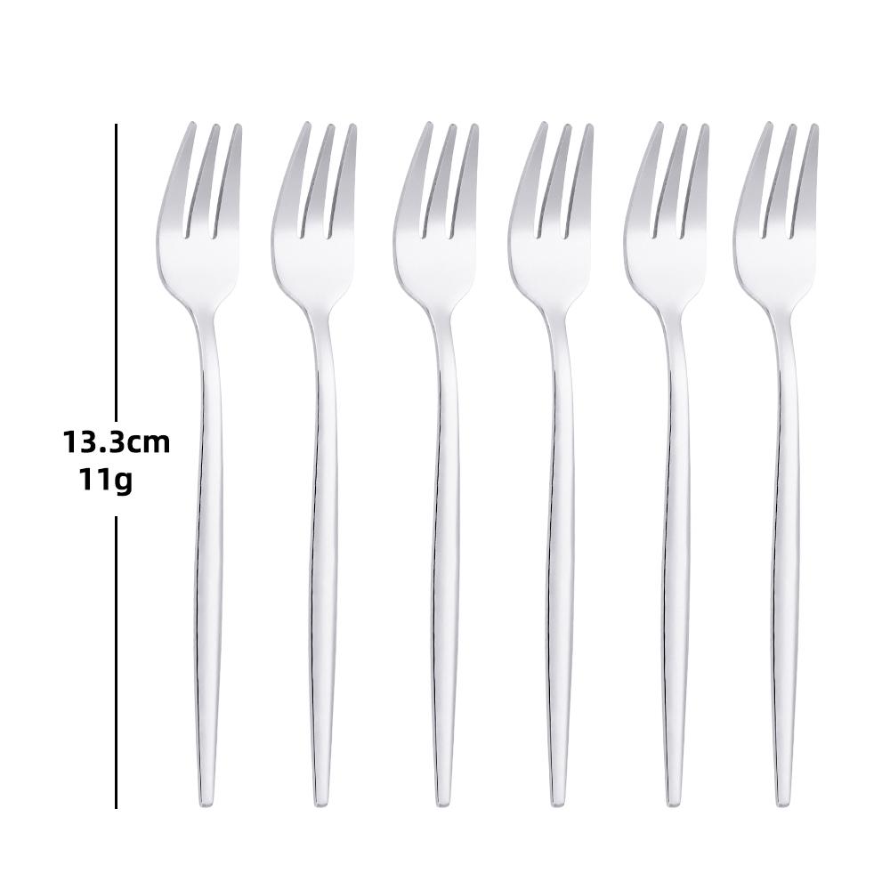 6 предметов золотые чайные вилки из нержавеющей стали вилка для фруктов торт закуски салат кофе вилка зеркальная столовая посуда набор столовых приборов кухонная утварь