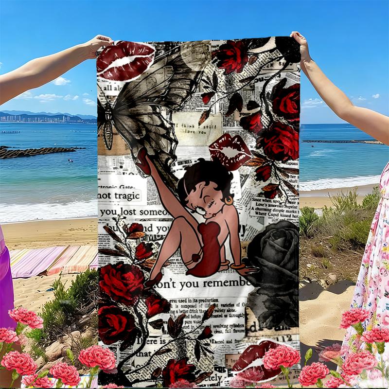 Sexy Doll Print Beach Towel, Versatile Lightweight Absorbent Beach Towel for Pool Surf Yoga Bathroom, Perfect Birthday Holiday Gift