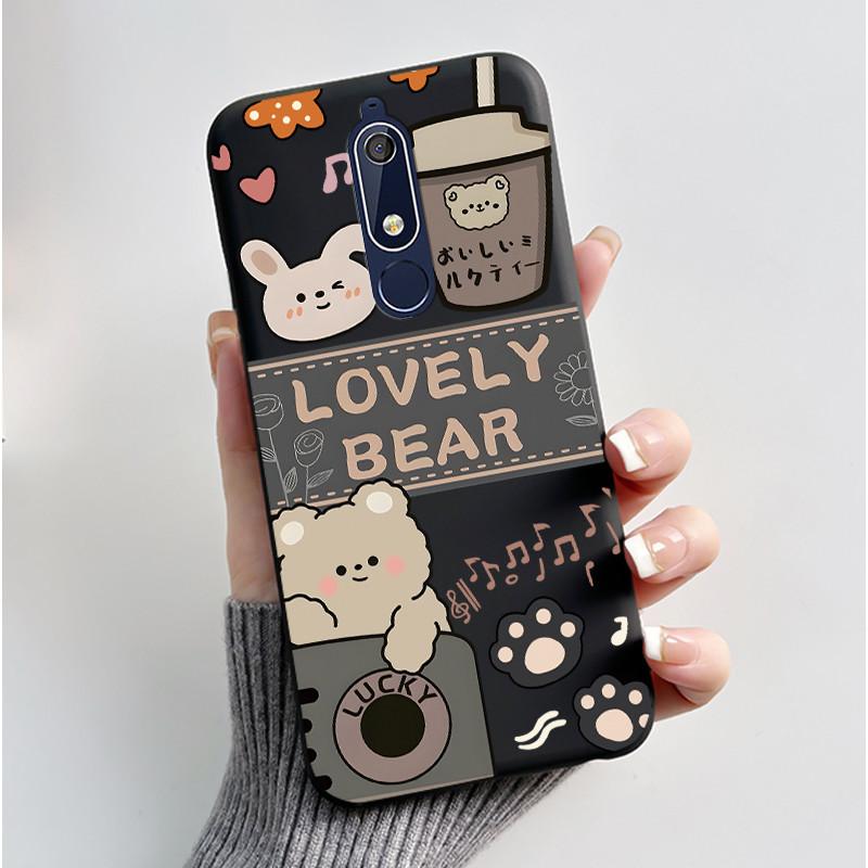 Милый Чехол Для Nokia 5.1/Nokia 5.1 Plus/Nokia X5/Nokia 5 Funda Чехол с Рисунком Защитная Крышка Мягкий Силикон Мультяшный Черный Корпус