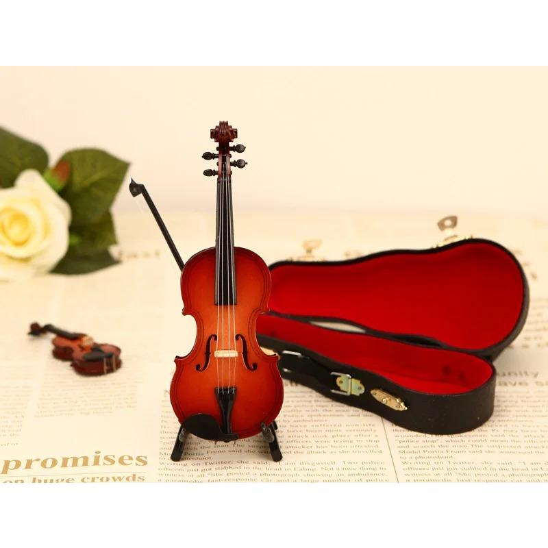 Новая игровая фигурка крошечной скрипки, Самый маленький в мире миниатюрный музыкальный инструмент, Аксессуар для кукольного домика или брелок, Подарки-приколы