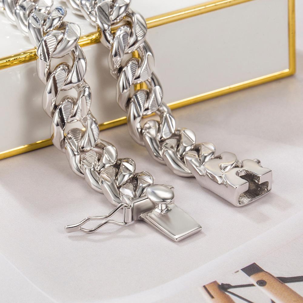 Мужской браслет 10 мм ручной работы с толстым гальваническим покрытием из родиевого золота, с кубинской цепочкой, украшенный цветком и автомобилем