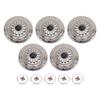 5 Set 30mm Decorative Flower Screw Back Buttons Vintage Screw Buttons with 4.5mm Screws Silver for