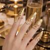 Non-scratch Nail Ring Universal Fit Ring, Lightweight Adjustable Opening Finger Jewelry, Versatile Geometric Design for Protecting Manicure