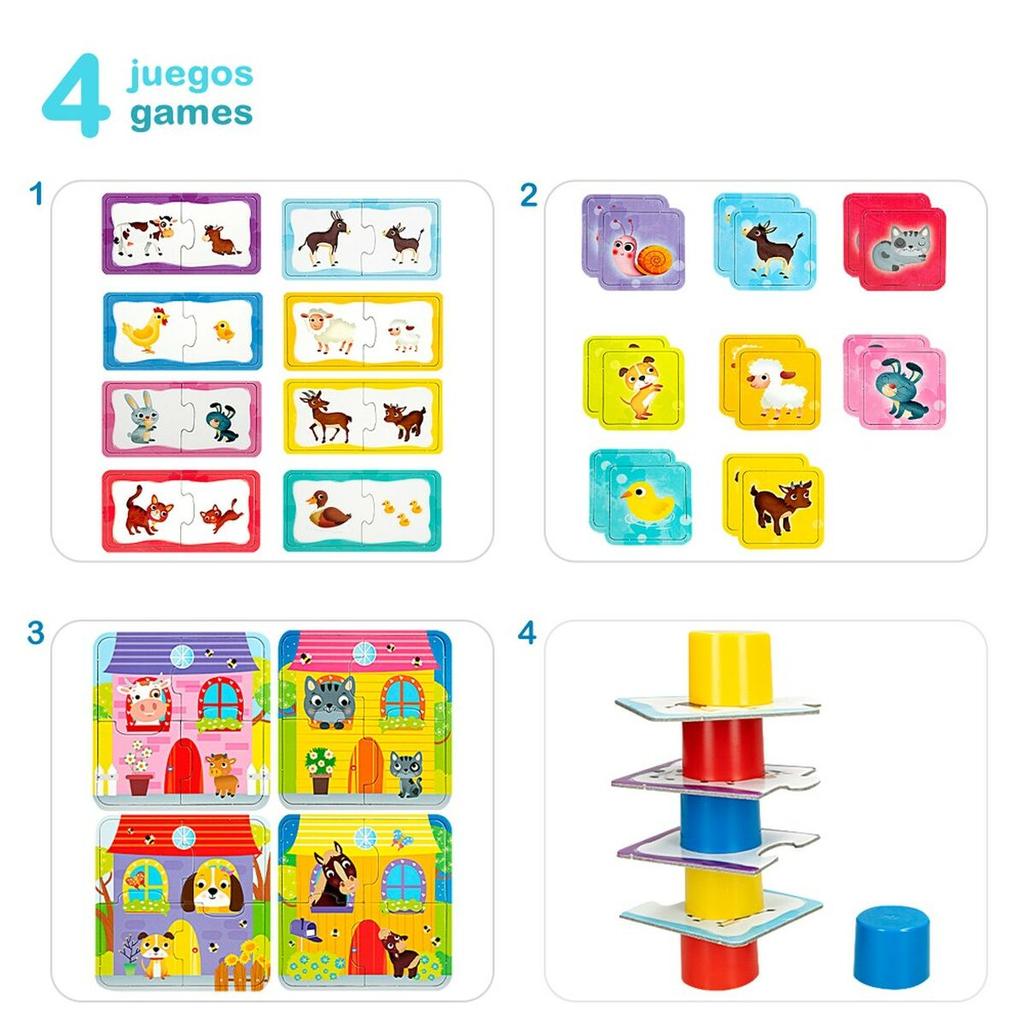 Lisciani Carotina Baby Puzzle 16 X 1 X 16.5 Cm Farm 4-in-1