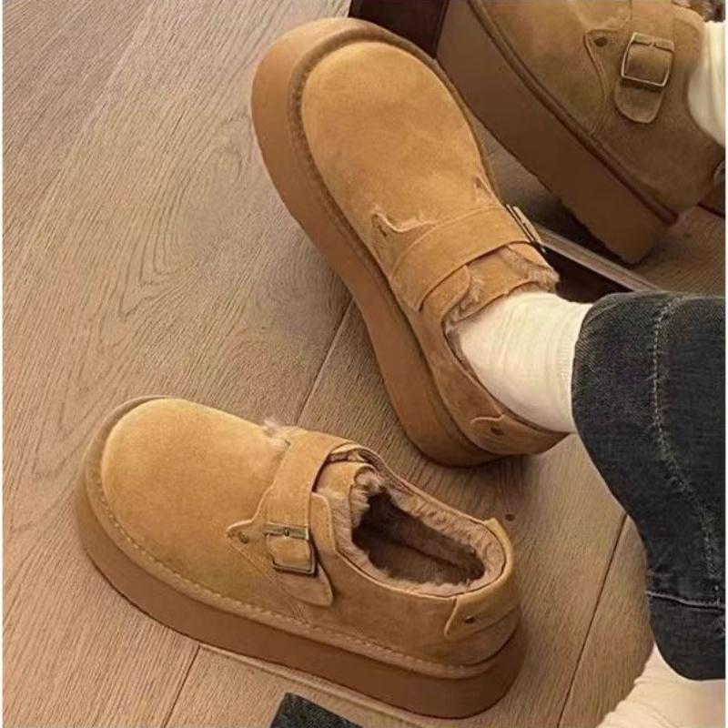 Снежные ботинки на толстой подошве зимние новые бархатные теплые Birkenstocks пушистые ботинки хлопковые ботинки