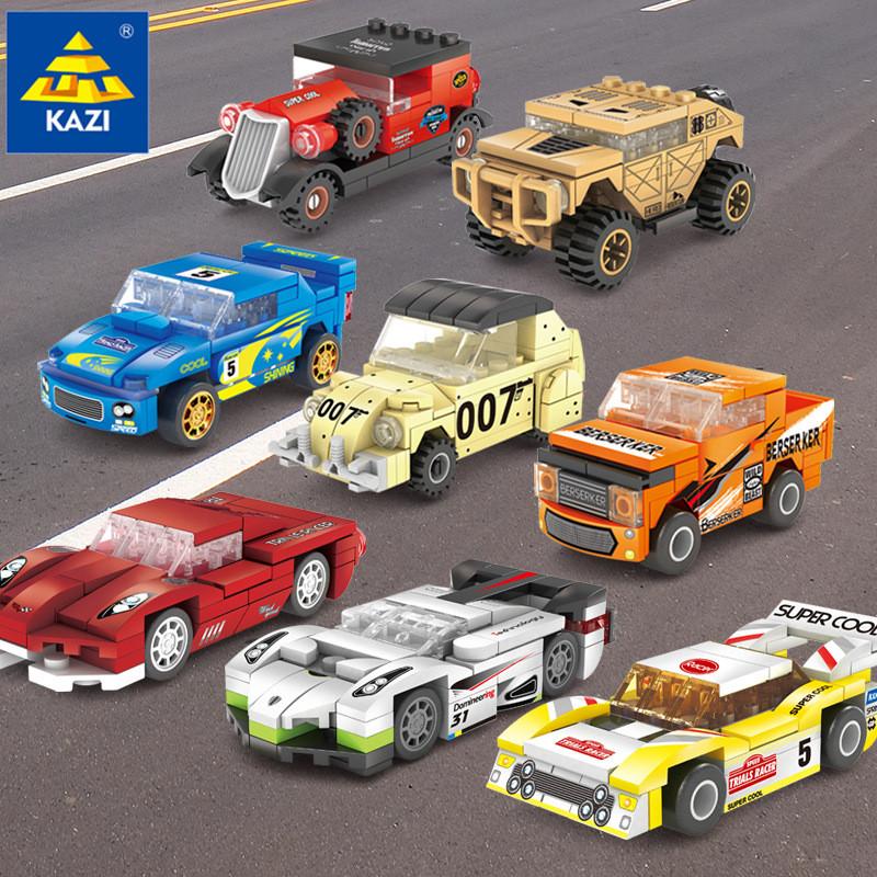 KAZI Multiple Racing Cars, Cars, Sports Car Models, Building Blocks, Children's Puzzle, Particle Toys, Assembled Gifts for Boys