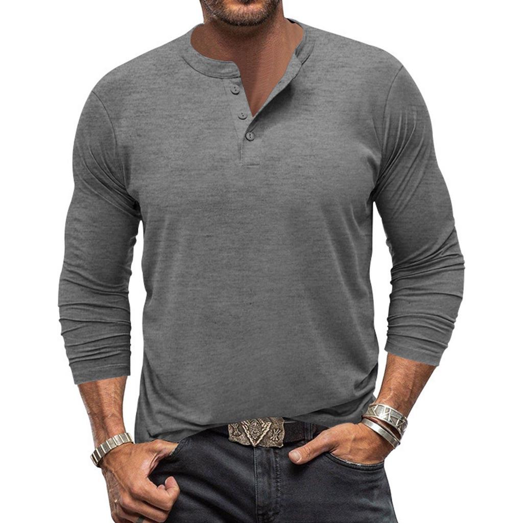 Men's Long Sleeved T-shirt Round Neck Shirt Men's Casual T-shirt