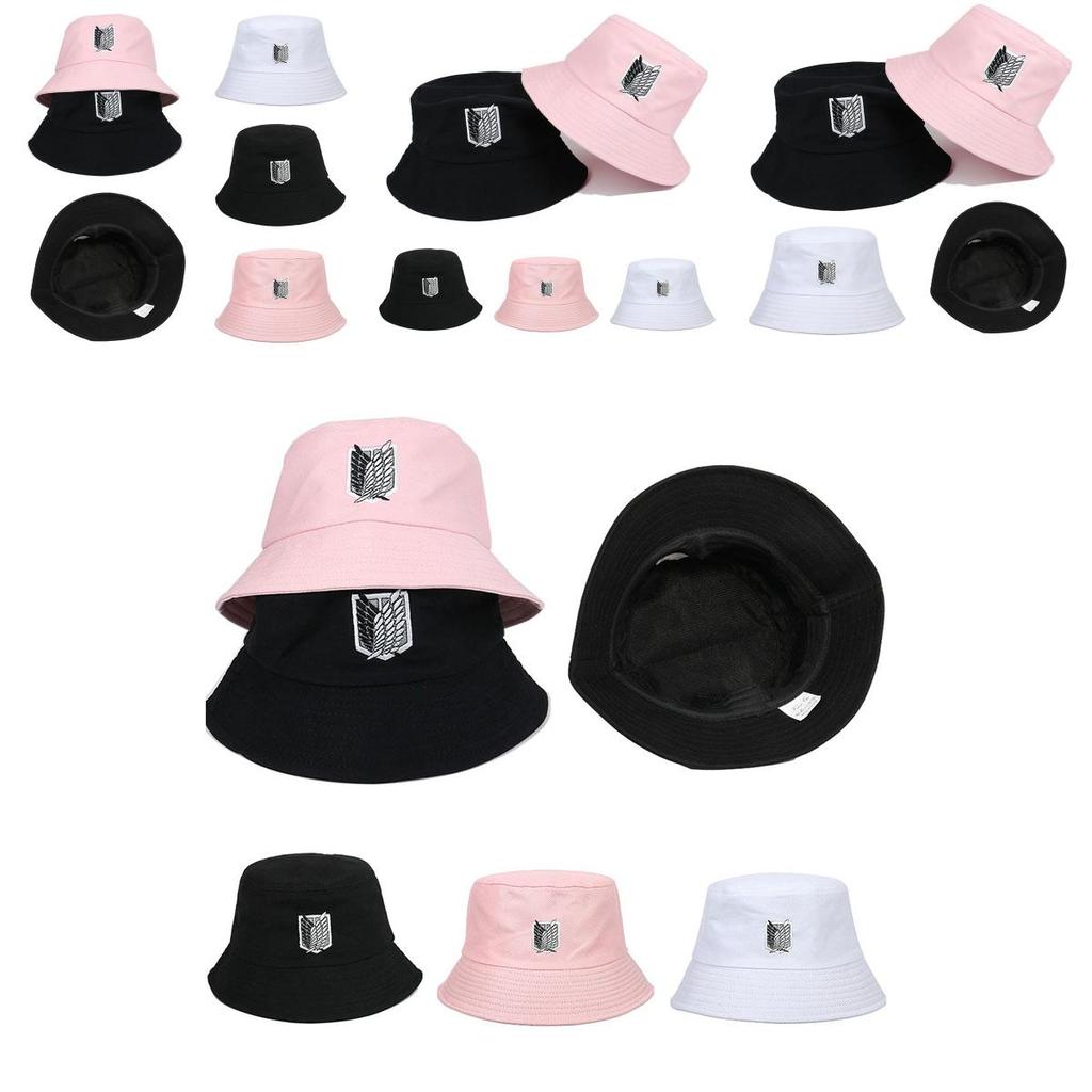 Стильная шляпа-панама с плоским верхом «Атака титанов» для пляжа и активного отдыха, солнцезащитная шляпа-ведро с широкими полями