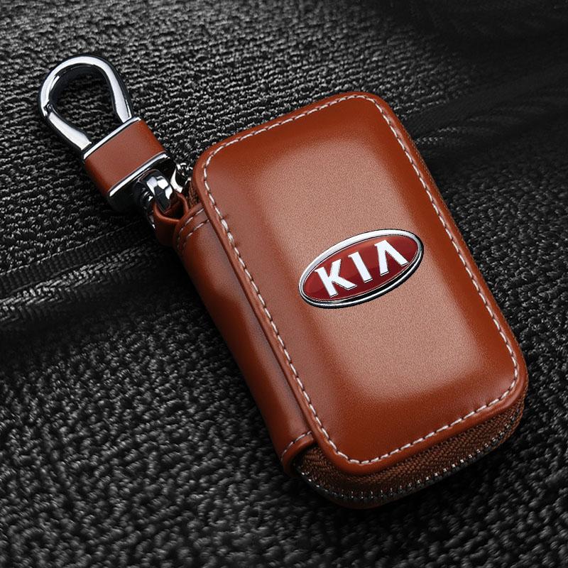 1 шт. 2025 Мода Новый Кожаный Эмблема Чехол для ключей автомобиля Брелок Молния Чехол для ключей Сумка Для KIA K5 K9 Sorento Ceed Sportage Carnival Stinger Forte Niro Cadenza