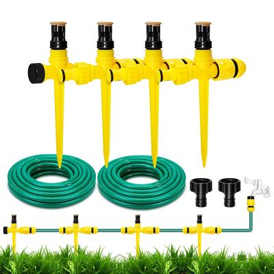 Вращающийся газонный дождеватель UCINNOVATE Garden с регулируемым оросительным шлангом 16 м, дождеватель для полива большой площади для цветов, высокого ландшафта и