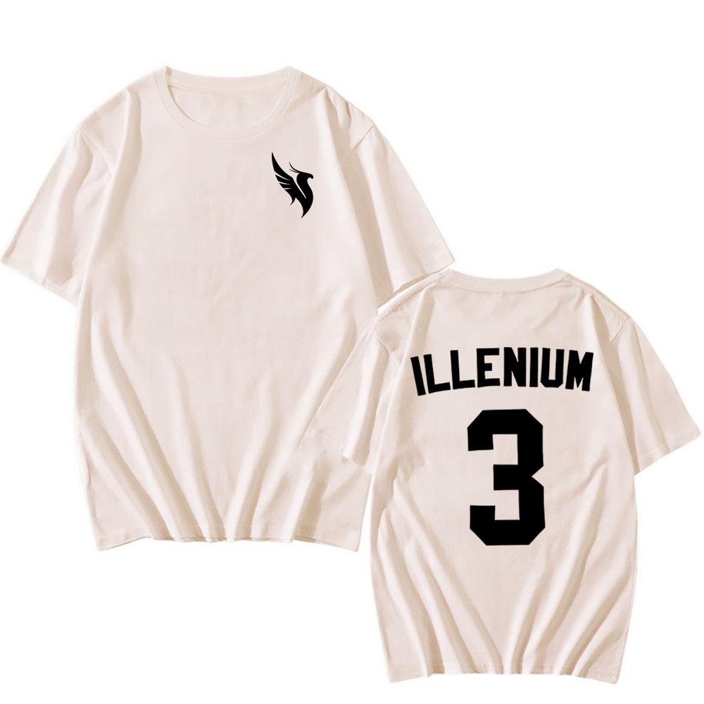 2026 New ILLENIUM mens 100cotton Tshirt hiphop regular style Mens and Womens oversized Y2K Tee Casual Loose Outdoor Street