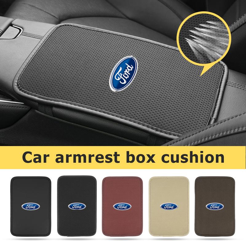 DFXB4 For Ford Car Armrest Cushion Leather Ice Silk Anti Scratch Console Cover Escape Ecosport Fusion Explorer Expedition Taurus