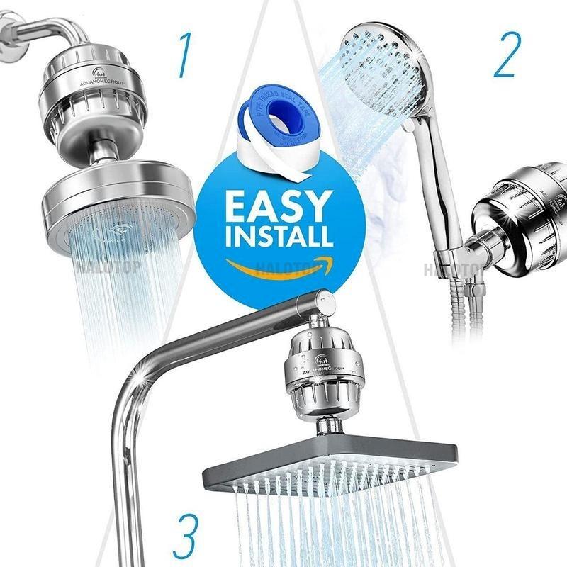 20 Stages Shower Water Filter,Kitchen Faucet Filtration,Remove Chlorine Heavy Metals Filtered Showers Head Soften for Hard Water