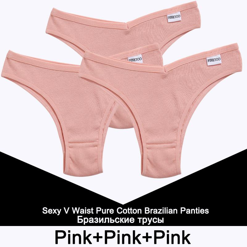 3PCS/Set Panties Women Cotton Lingerie Female Thongs Sexy Underwear Low-Rise Underpant Bikini Brazilian Briefs