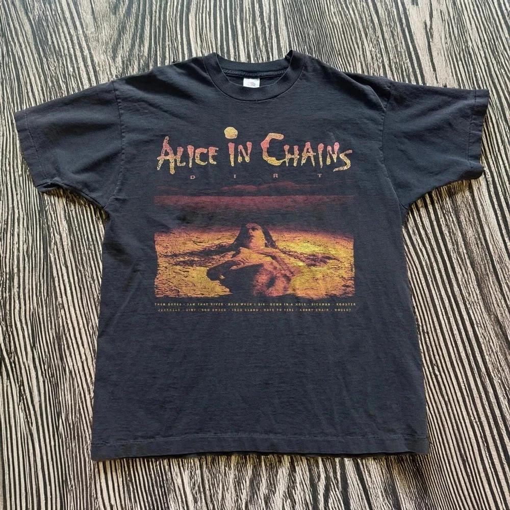 НОВЫЙ Alice in Chains Dirt 90-е Хэви-метал 1992 Унисекс Черная футболка Размер S-5XL Унисекс Футболка