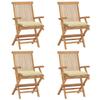VidaXL Set of 4 Garden Chairs with Cushions, Patio Seats, Dining Chairs, Outdoor Patio Furniture, 3065634