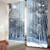 2 шт. Лесные шторы Снежные деревья фермерского дома Пейзаж дикой природы в морозном зимнем парке Шторы для окна гостиной спальни