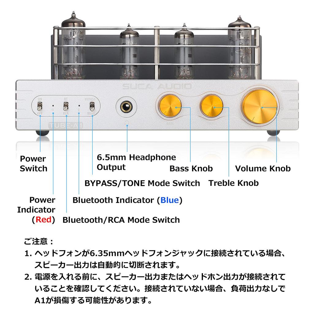 HiFi Bluetooth Vacuum Tube Amplifier Class A Stereo Audio Amplifier Headphone Amplifier Integrated Amplifier 6P1 6J4 5.0