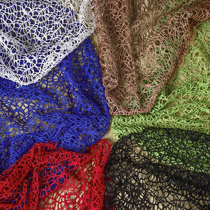 1 ярд Авокадово-зеленая Полая Сетка Марля Неровная Извилистая Текстура Креативное Платье DIY Одежда Швейная Ткань Упаковка Букета