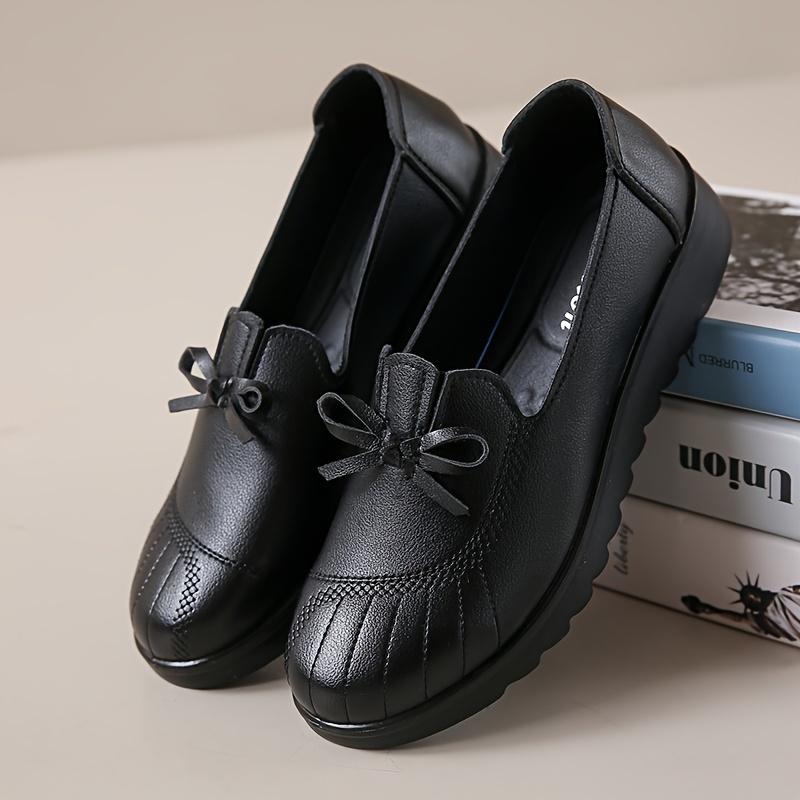 Весенне-осенние кожаные туфли с мягкой подошвой и мягким верхом, нескользящие, женские туфли для среднего и пожилого возраста