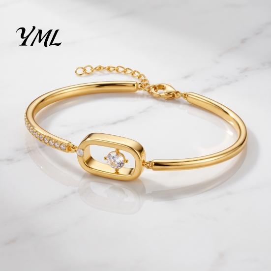 Adjustable Zircon Bracelet Sparkly Bangle for Women, Shiny Geometric Rhinestone Sophisticated Banquet Jewelry Bracelet, Statement Daily, Banquets,