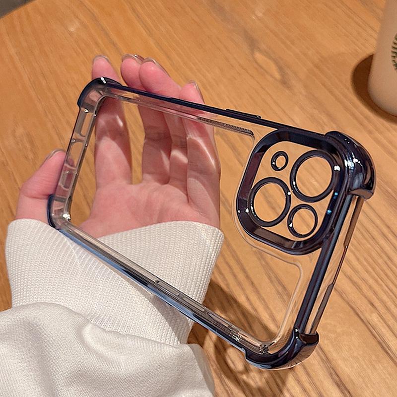 Роскошный гальванический прозрачный чехол для iPhone 14 13 12 11 Pro Max X Xs XR Max Plus, противоударный бампер, чехол