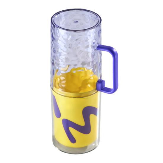 Большой стакан для полоскания рта 3 в 1, портативный дорожный стакан с разделителем, прочный корпус, защелкивающаяся конструкция, компактный, легкий стакан для полоскания рта