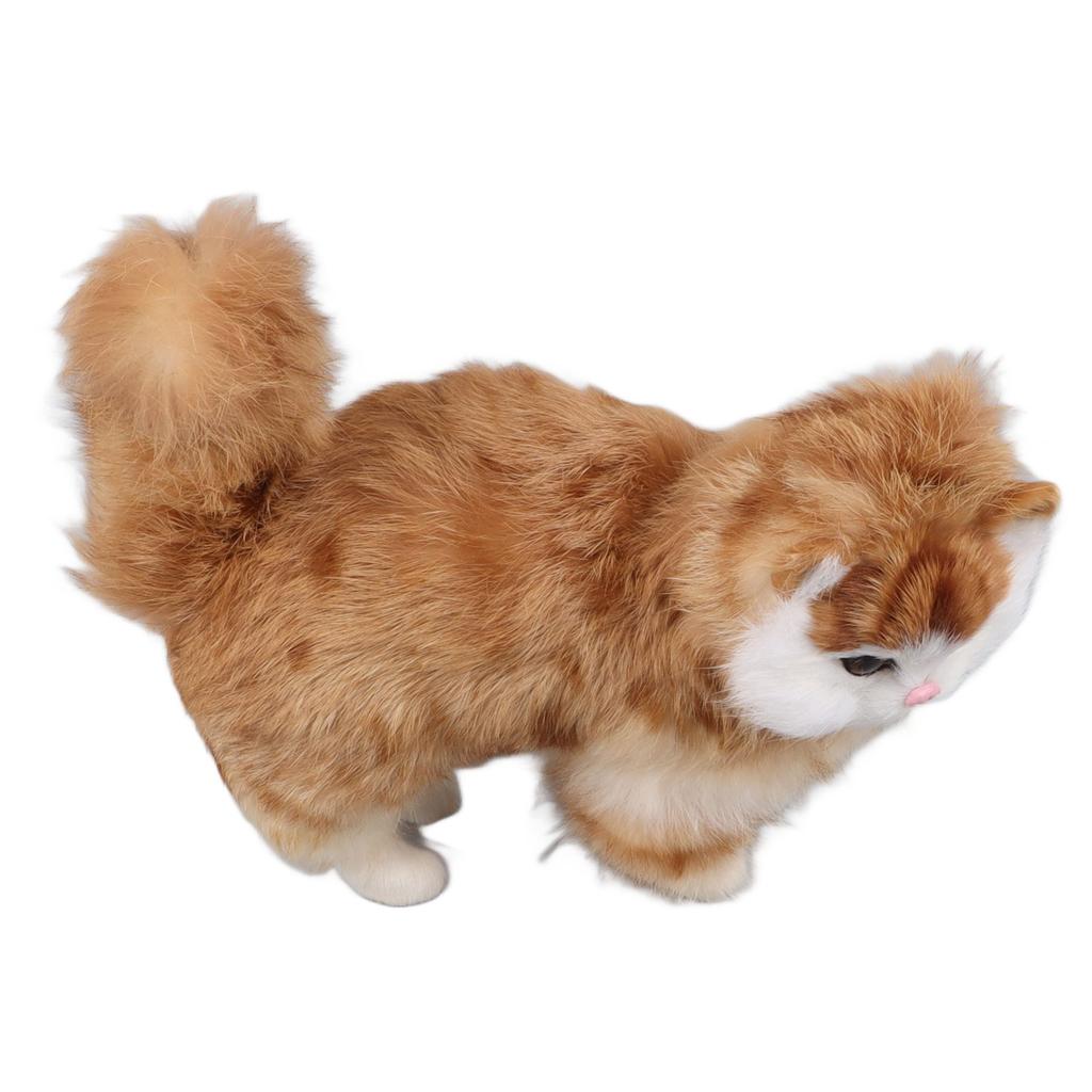 Simulated Cat Plush Toy Realistic Adorable Cat Stuffed Animal Doll Toy Home Decoration Simulated