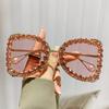 Fashion Vintage Diamond Oversized Sunglasses Women Luxury Brand Designer Sun Glasses Big Frame Punk Crystal Rhinestone Shades