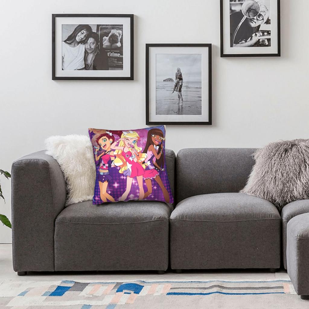 LoliRock Kopo Music Girls Pillow Case Soft Pillow Cover Retro Trendy Pillowcases For Couch Sofa Bedroom