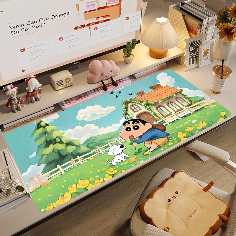 Crayon Shinchan Mouse Pad Large Kawaii Anime Desk Pad Cute Cartoon Student Desk Mat Custom Computer Keyboard Rug