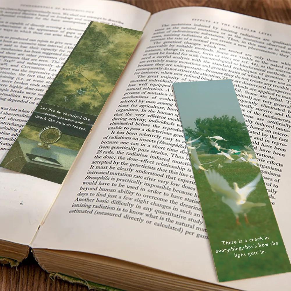 30 ШТ ЗЕЛЕНЫЙ ЛЕС Закладки Креативные принадлежности Пейзаж Харадзюку Гостиная Ноутбук Бумага Багаж Подарки Домашнее украшение