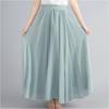 Юбка Mori Girl Artistic Plus Size из хлопка и льна, свободная талия, льняная юбка А-силуэта, длинная однотонная юбка в этническом стиле, большая юбка-свитер
