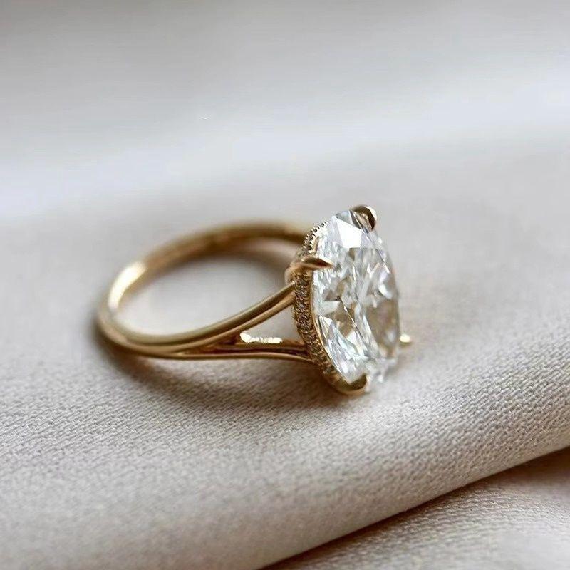 Кольцо Starry Night Four Claw для женщин с уникальным дизайном, которое излучает легкую роскошь, ретро и ощущение высокого класса, не выцветая