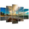 Five Piece Picture Canvas Print Beach Sea Sky