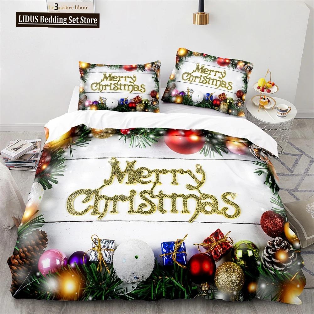 Рождественский комплект пододеяльников King Queen Full Size Snowflake Gold с рисунком оленя Праздничный комплект постельного белья из полиэстера для детей