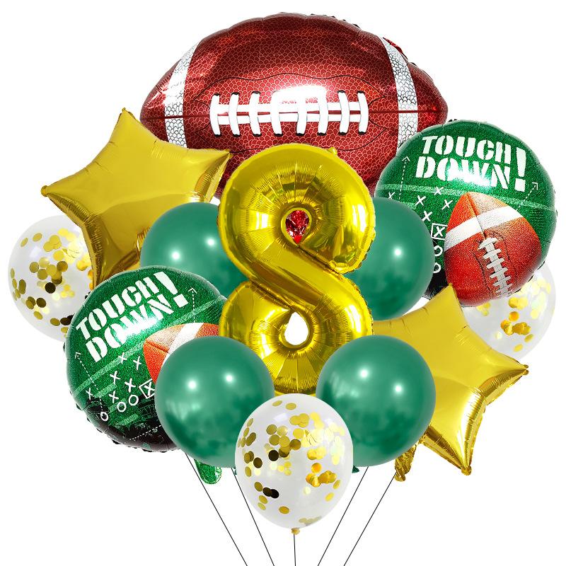 American Football Latex Aluminum Film Balloon Photo Props Football Super Bowl 32 Inch Numbers