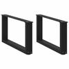 VidaXL Coffee Table Legs In U-Shape, 2 Pieces, Black, 70 X (30-31) Cm, Steel 4013144