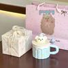 Birthday Gift for Girls, Girlfriends, Souvenir, Creative Cute Bear Ceramic Mug with Lid, Couple Drinking Cup