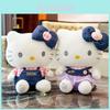 Джинсовая плюшевая игрушка Hello Kitty с наполнителем из пуха и хлопка, для подарка и в качестве предмета коллекционирования