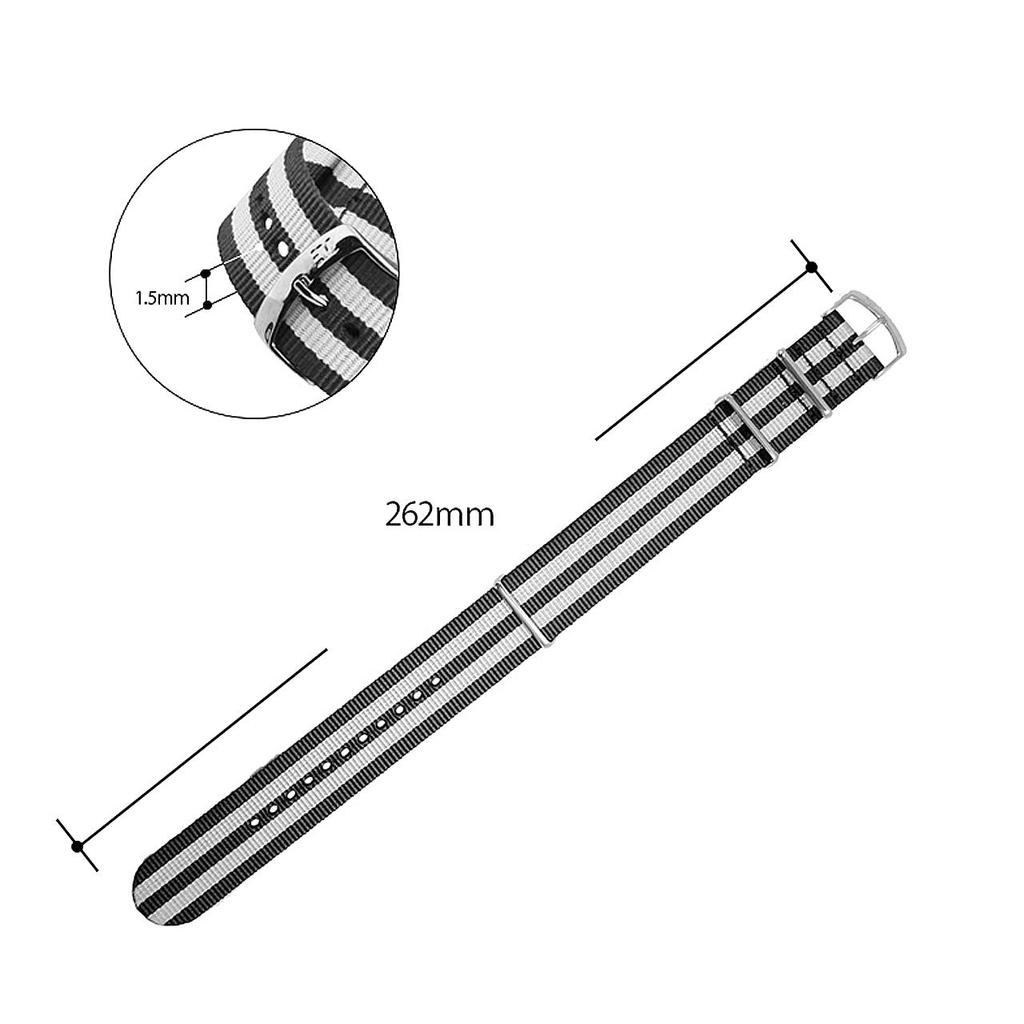 MORELLATO Nylon Watch Strap BAND Band 18mm Replacement Tool Included Imported U3972A74818018M Black/White/Blue [Regular Product]